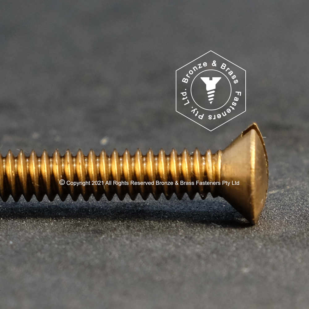 #10 X 3/4" Silicon Bronze Wood Screws – Oval Head Slotted Drive – Grade 651 – Qty 25 - View #4