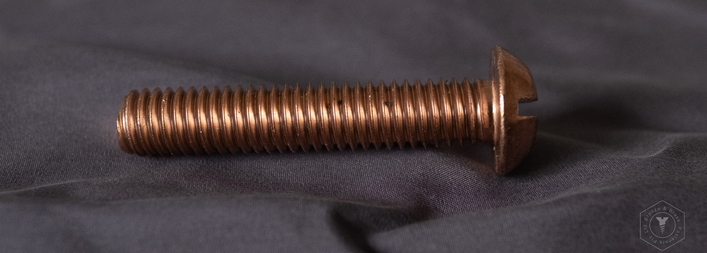 3138 - 133112 - Silicon Bronze Machine Screw Slotted Round Head- 5/16-18 UNC x 2"
