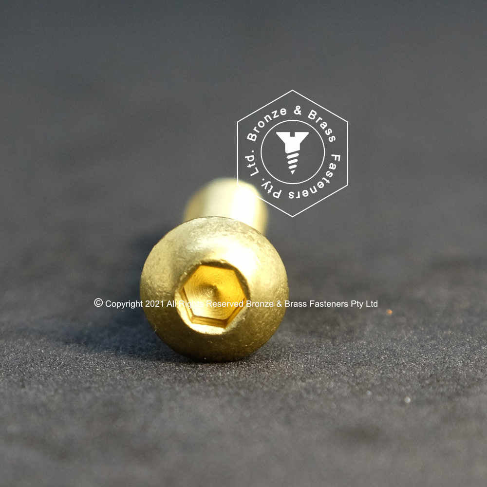 1501 - 113811 - Brass Machine Screw Hex Socket Round Head- M6-1.0 x 40 –  Bronze and Brass Fasteners Pty Ltd