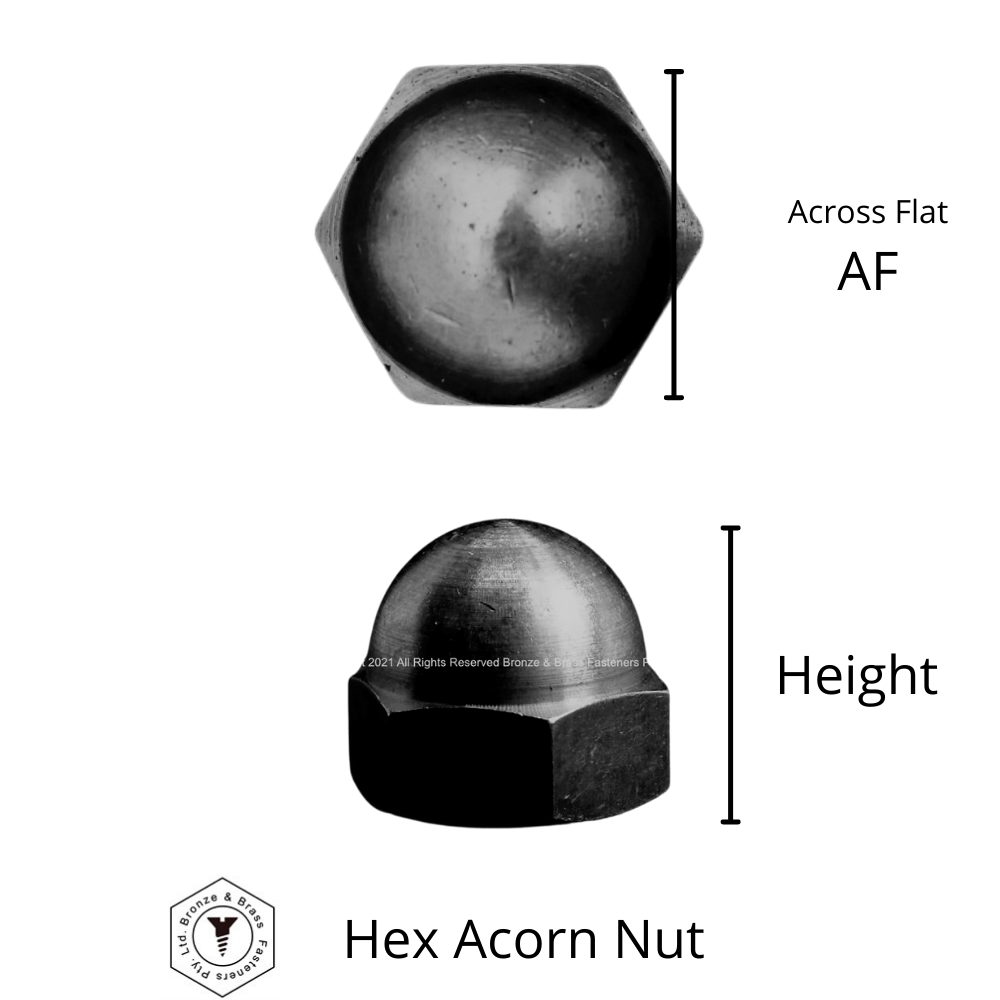 1622 - 116606 - Brass Nut Hex Acorn - 10-24 UNC (3/16")
