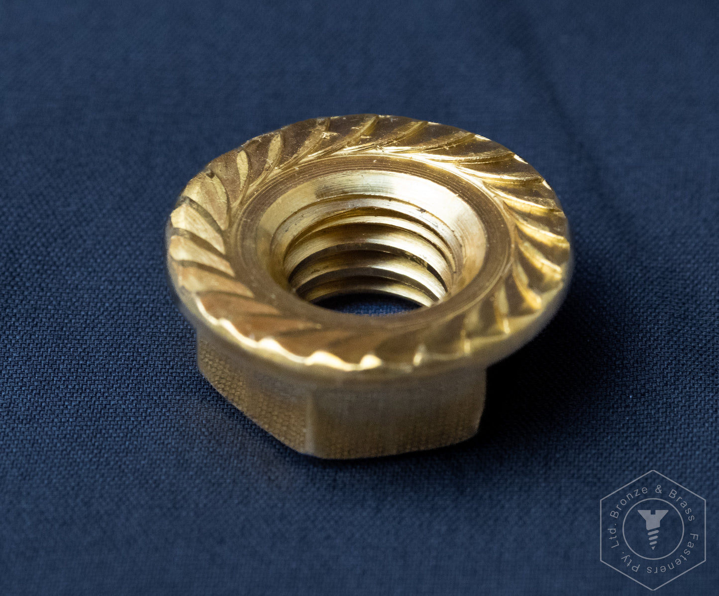 1606- 116901 - Brass Nut Hex Flange- 1/4 - 20 UNC