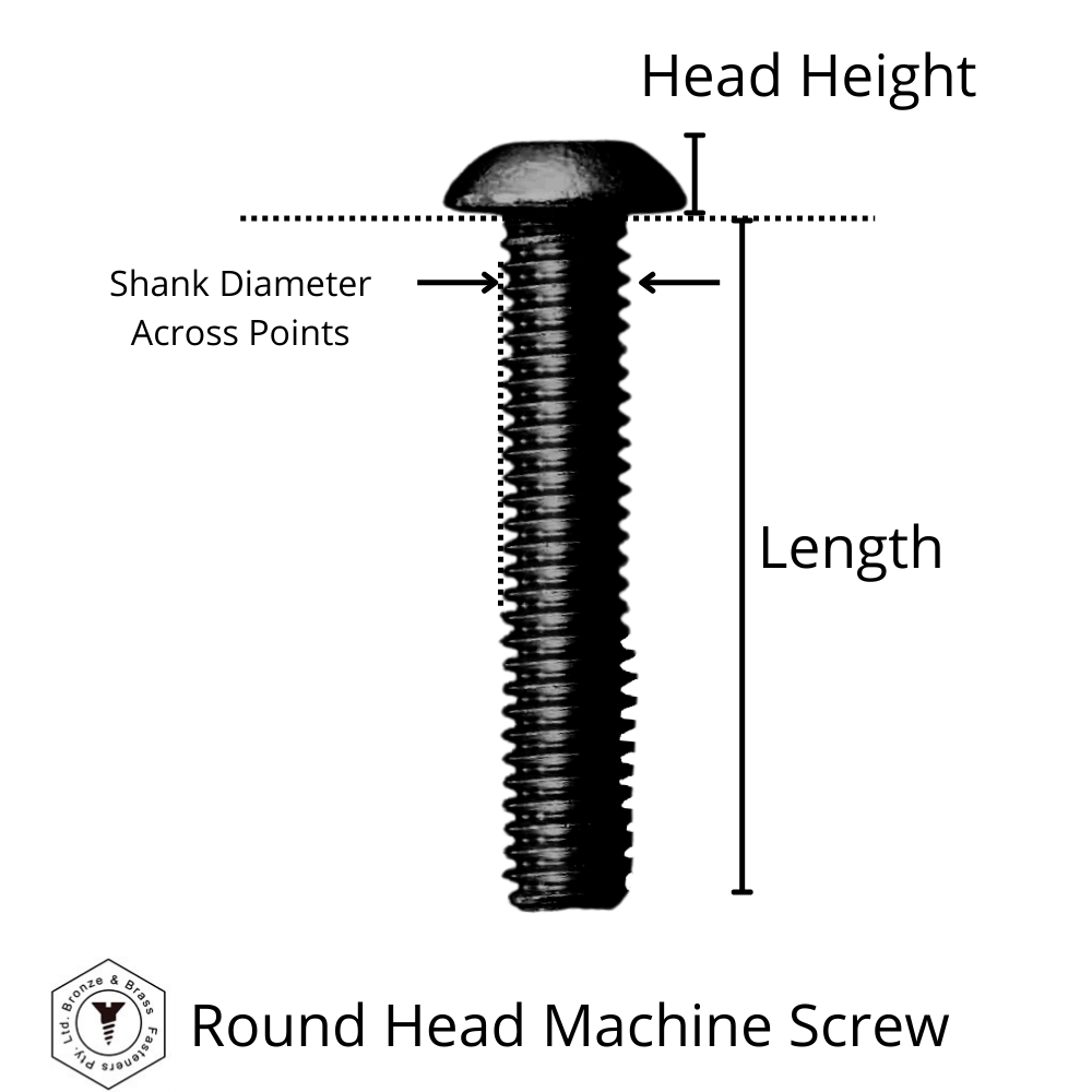 3345 - 133950 - Silicon Bronze Machine Screw No Drive Truss Head- M8-1.25 x 40 mm