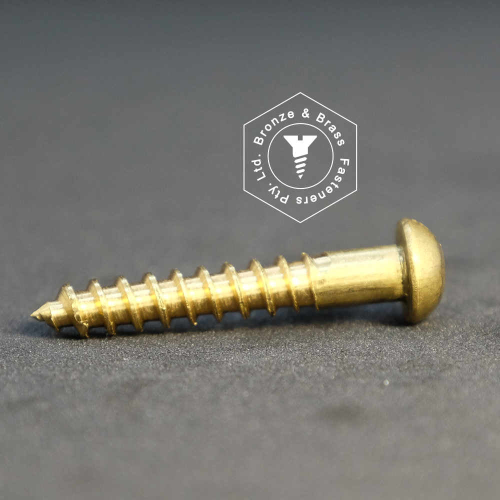 0525 - 111129 - Brass Wood Screw Slotted Round Head- 14g x 63mm