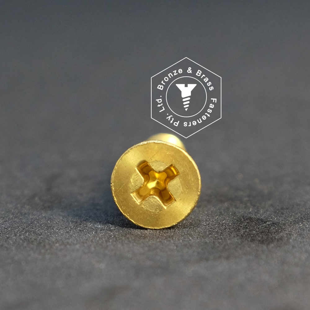 1520 - 113950 - Brass Machine Screw Phillips Flat Head- 4BA x 3/8"