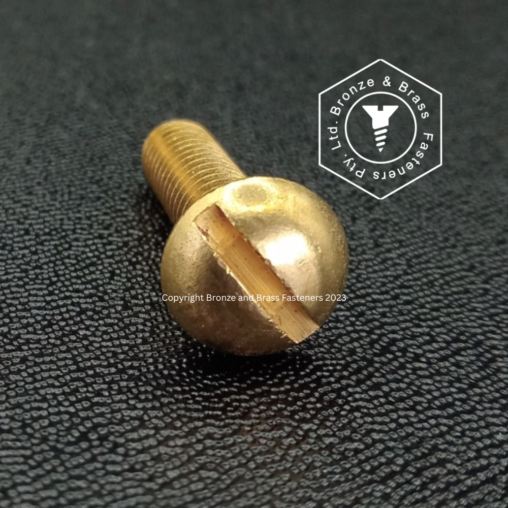 1323 - 113112 - Brass Machine Screw Slotted Round Head- 10-24 (3/16") UNC x 3/4"