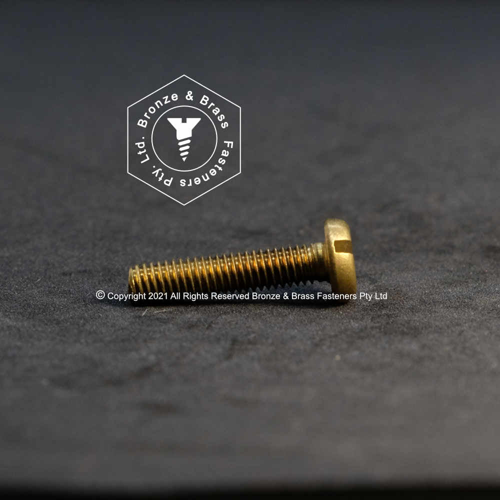 1355 - 113352 - Brass Machine Screw Slotted Pan Head- 10 - 32 UNF (3/16") x 7/8"