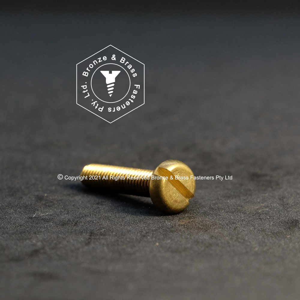 1355 - 113352 - Brass Machine Screw Slotted Pan Head- 10 - 32 UNF (3/16") x 7/8"