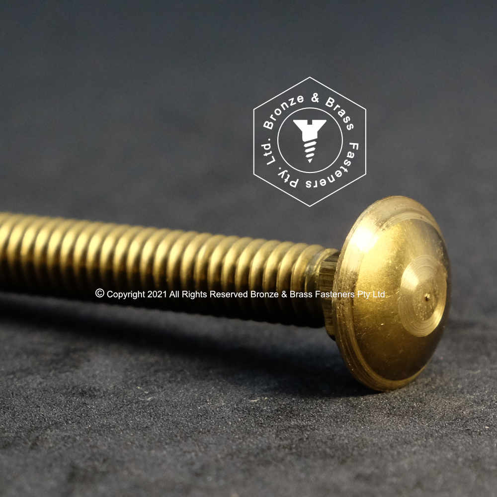 1245 - 115803 - Brass Coach Bolt- 3/8 - 16 UNC x 3 1/2" (Full Thread)