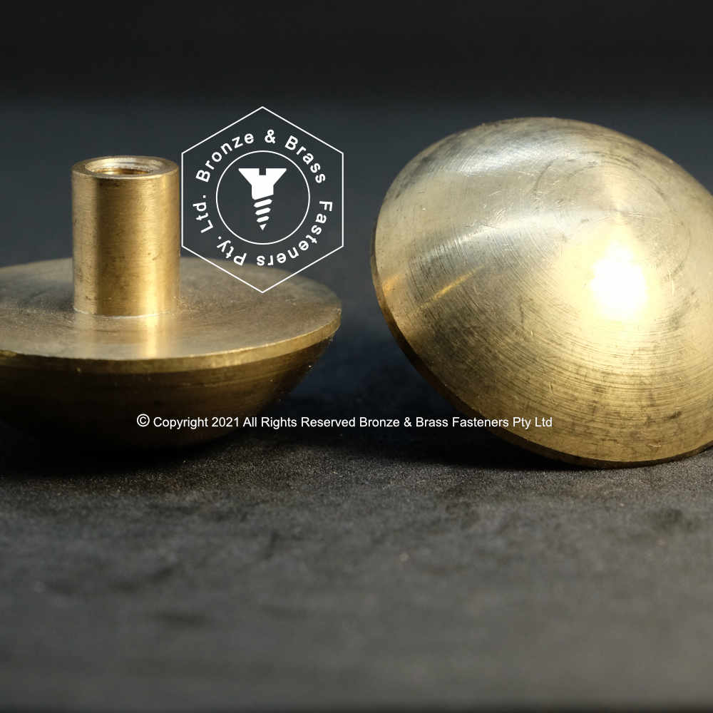 1760 - 119900 - Brass Nut Mushroom- 38mm Head x 1/4-20 UNC Internal Thread