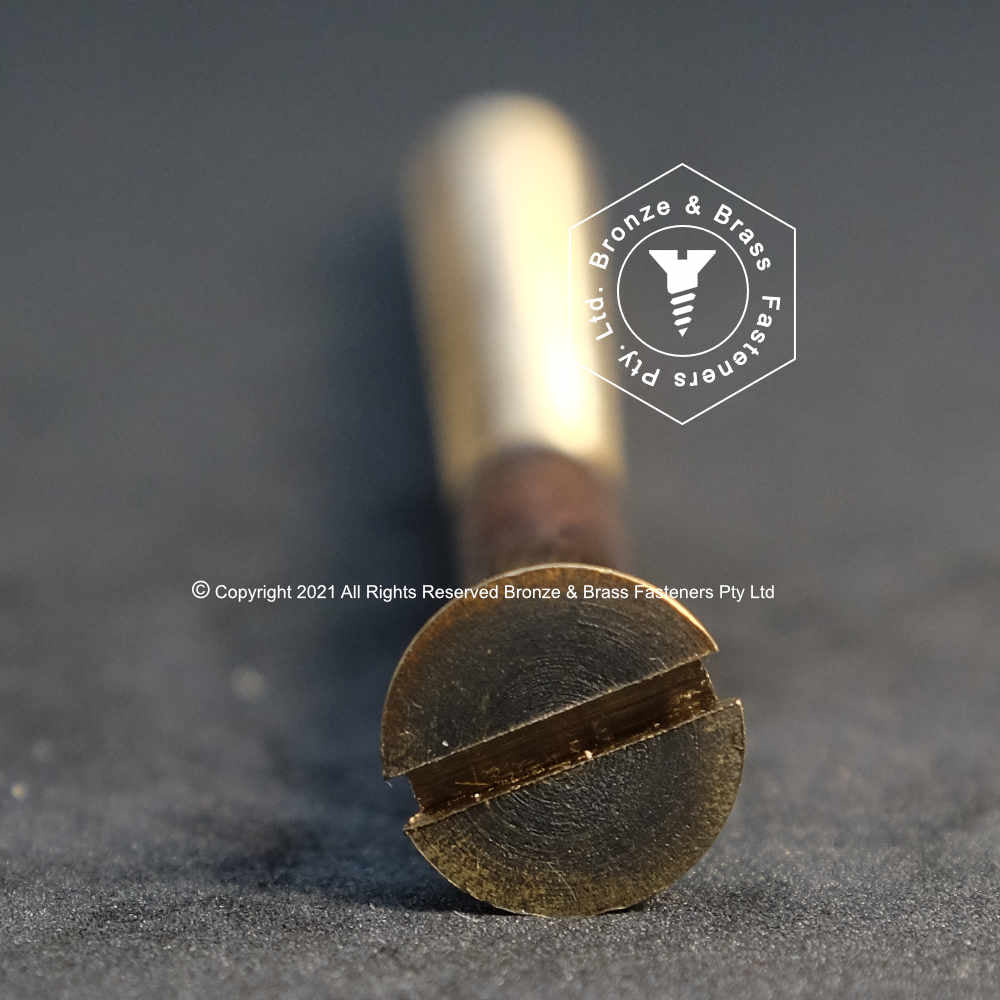 3205 - 133018 - Silicon Bronze Machine Screw Slotted Flat Head- 1/4 - 20 UNC x 4"