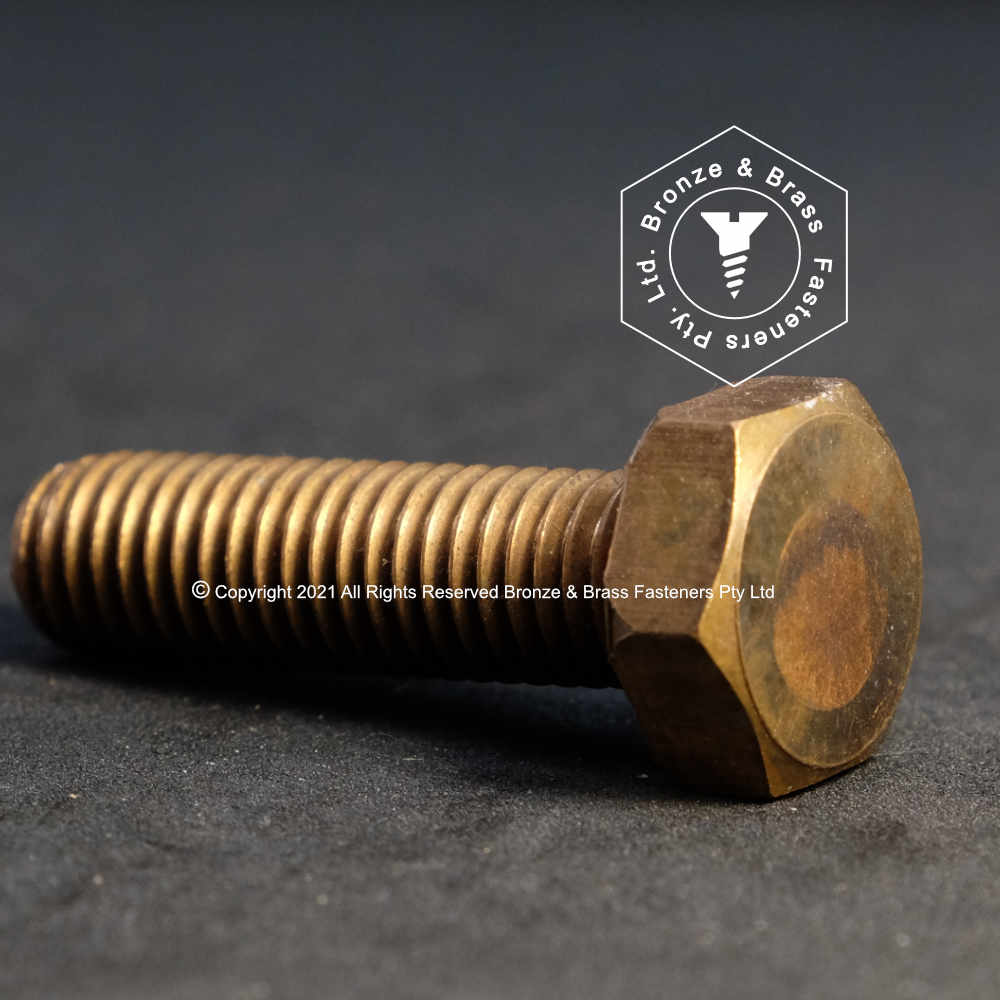 5295 -155550 - Phosphor Bronze Bolt Hex- M10-1.5 x 35mm (Full thread)