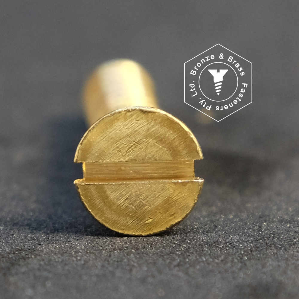 0010 - 111003 - Brass Wood Screw Slotted Flat Head - 0g x 12mm