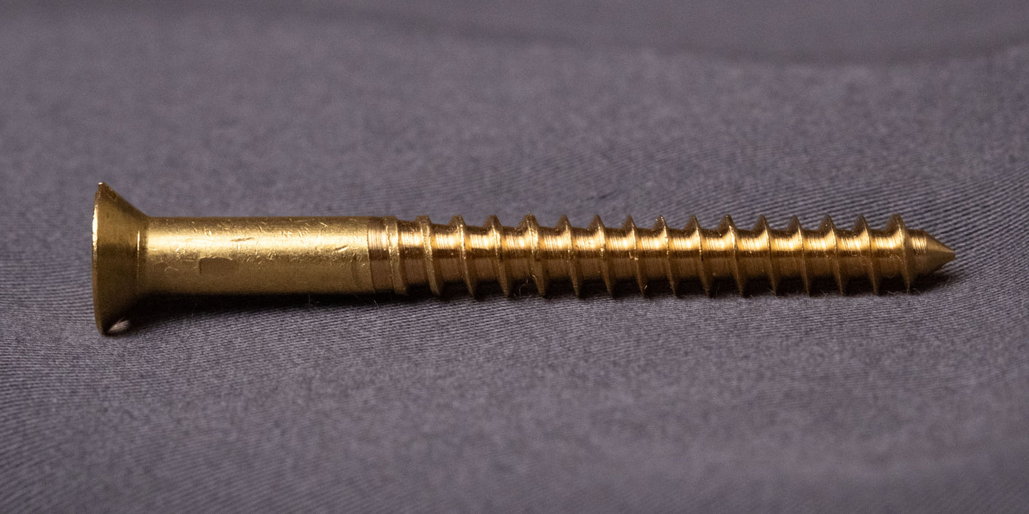 0310 - 111044 - Brass Wood Screw Slotted Flat Head- 12g x 50mm