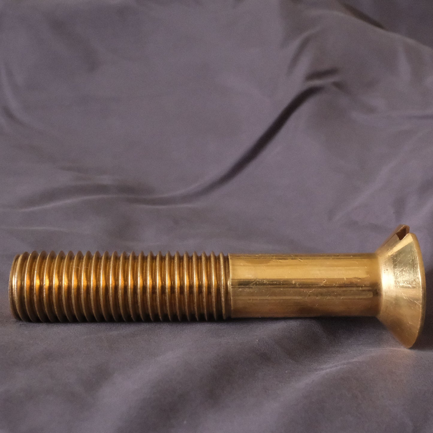 1466 - 113738 - Brass Machine Screw Hex Socket Flat Head- M8-1.25 x 75mm - Part Thread
