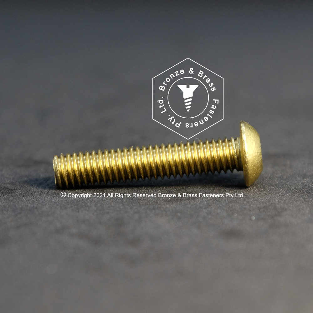1492 - 113804 - Brass Machine Screw Hex Socket Button Head- M4-0.7 x 16mm