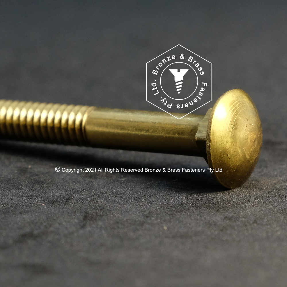 1255 - 115852 - Brass Coach Bolt- 1/4 - 20 UNC x 4 1/2" (Part Thread)