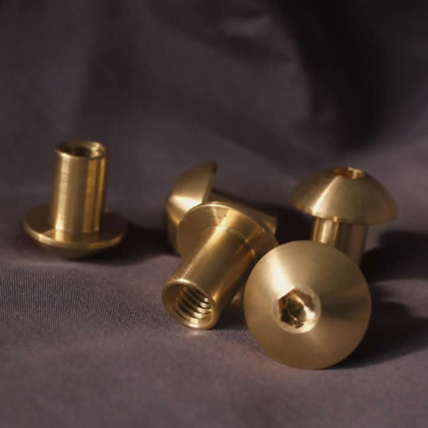 1699 - 119906 - Brass Chicago Nut  Hex Socket Round Head - M8-1.25
