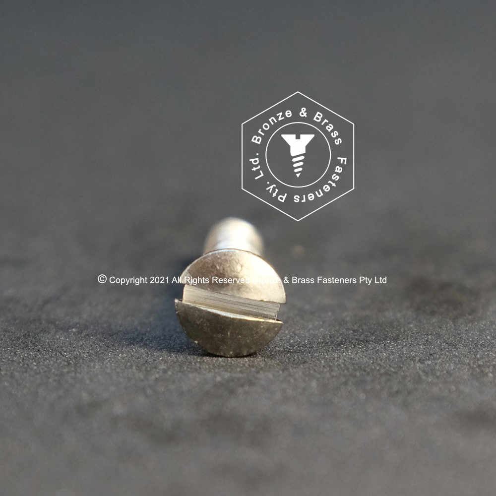 0980 - 121124 - Nickel Plated Brass Wood Screw Slotted Oval Head- 3g x 10mm