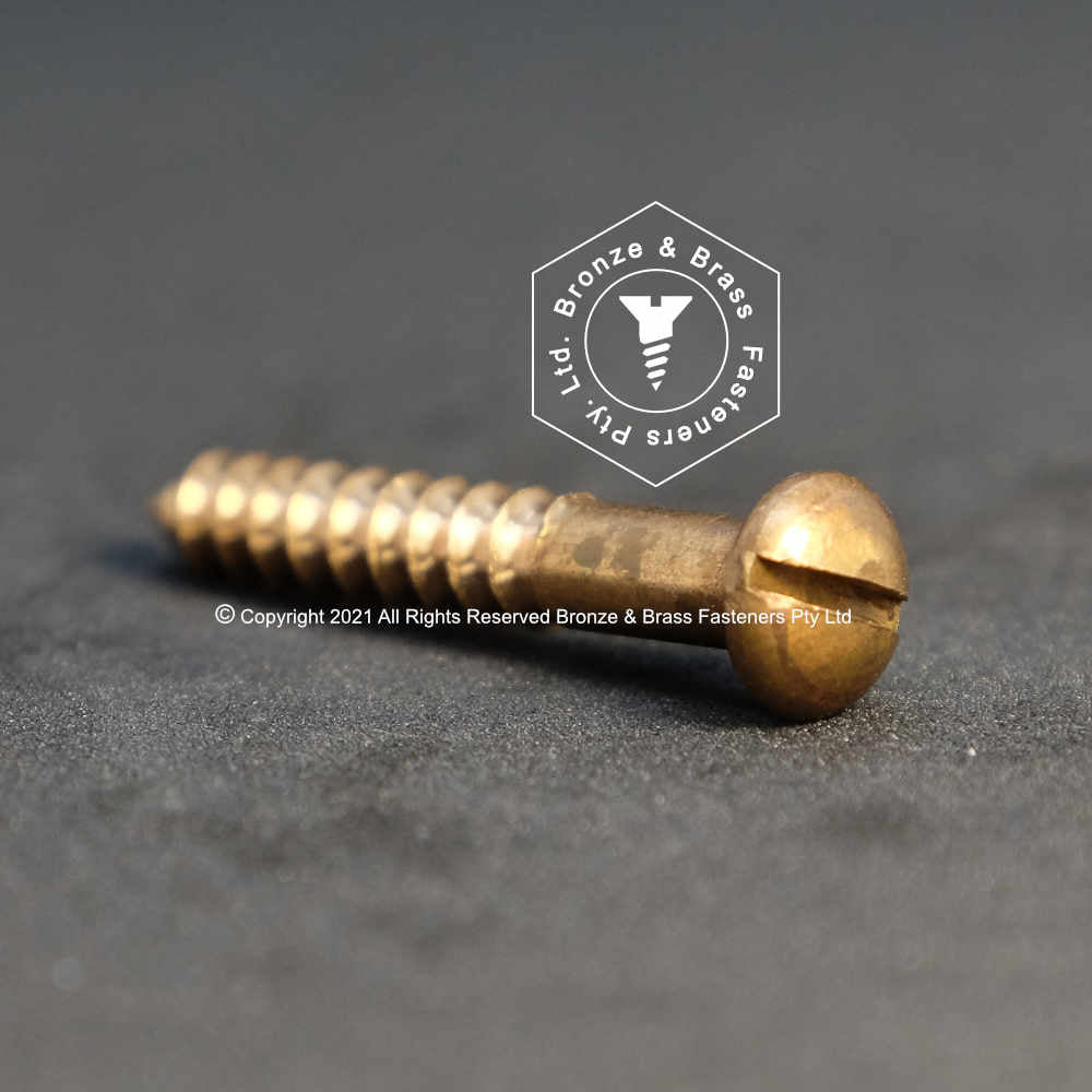 2692 - 131126 - Silicon Bronze Wood Screw Slotted Round Head- 8g x 38mm