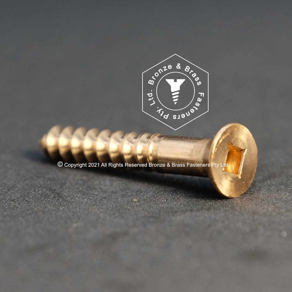 2555 - 131341 - Silicon Bronze Wood Screw Square Drive Flat Head- 18g x 89mm