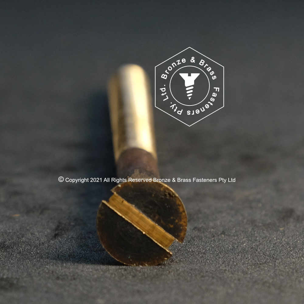 3275 - 133027 - Silicon Bronze Machine Screw Slotted Flat Head- 3/8 - 16 UNC x 6"