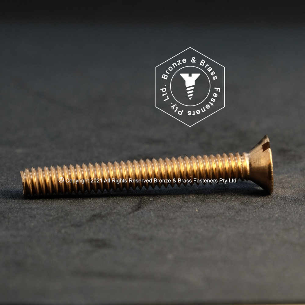 3230 - 133015 - Silicon Bronze Machine Screw Slotted Flat Head- 5/16 - 18 UNC x 2"