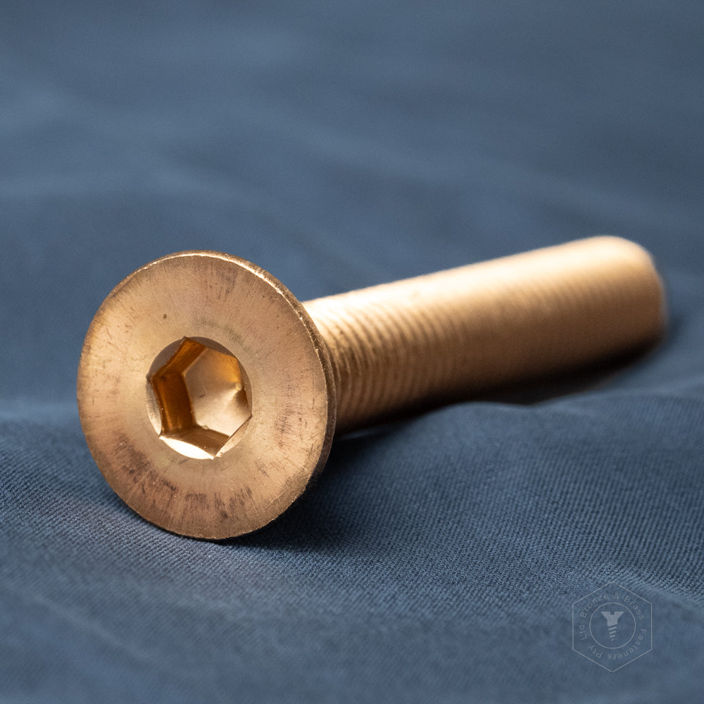 3285 - 133053 - Silicon Bronze Machine Screw Hex Socket Flat Head- 3/8-16 UNC x 3"