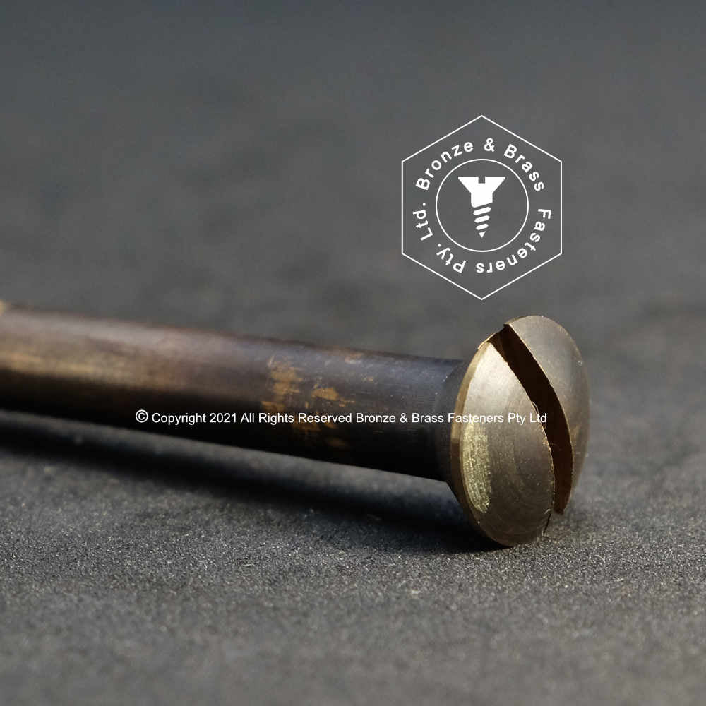 3303 - 133202 - Silicon Bronze Machine Screw Slotted Oval Head- 1/4 - 20 UNC x 3"