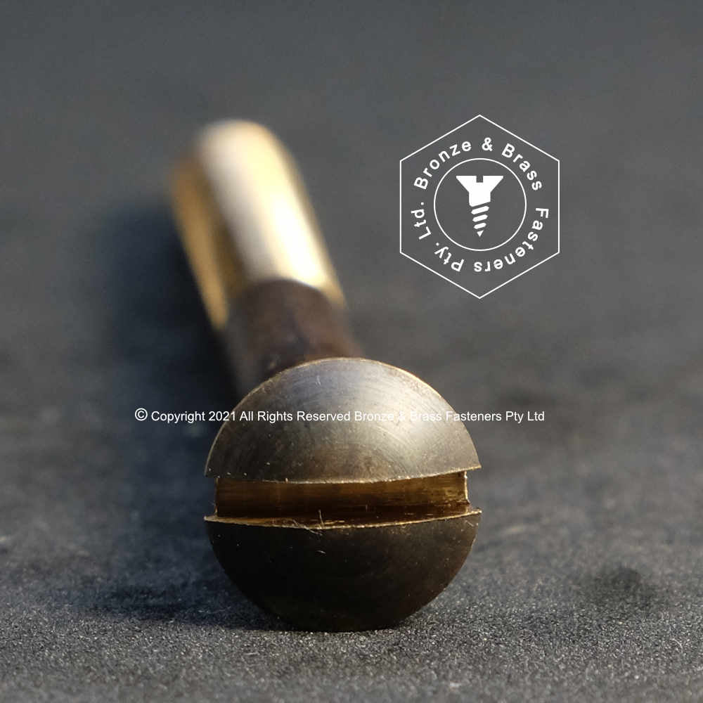 3303 - 133202 - Silicon Bronze Machine Screw Slotted Oval Head- 1/4 - 20 UNC x 3"