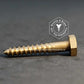 2770 - 135710 - Silicon Bronze Hex Lag Screw- 1/4 x 4" (Hex Head Woodscrew)