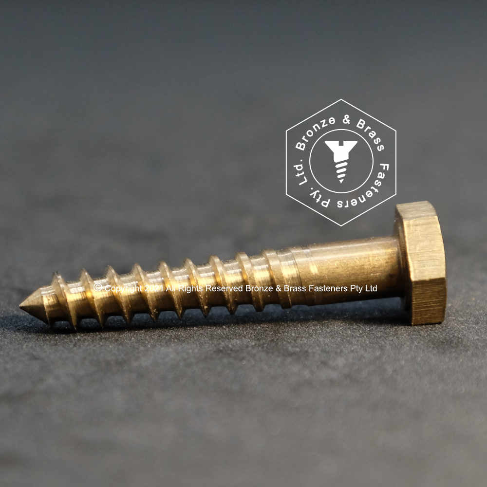 2770 - 135710 - Silicon Bronze Hex Lag Screw- 1/4 x 4" (Hex Head Woodscrew)