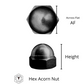 1622 - 116606 - Brass Nut Hex Acorn - 10-24 UNC (3/16")