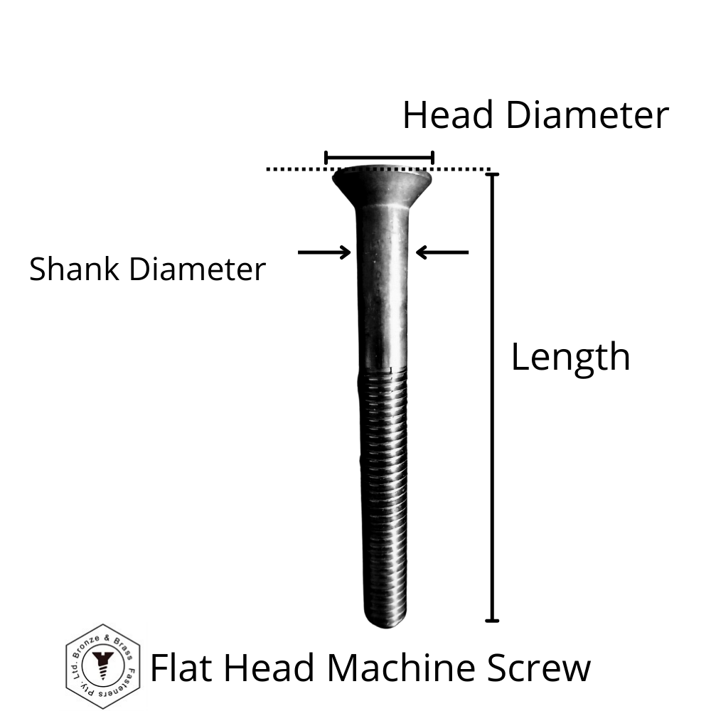 3249 - 133032 - Silicon Bronze Machine Screw Slotted Flat Head- 5/16 - 18 UNC x 5"