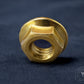 1606- 116901 - Brass Nut Hex Flange- 1/4 - 20 UNC