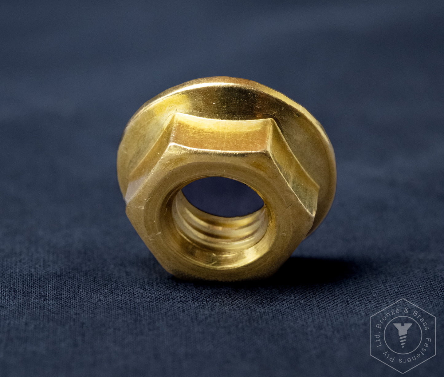1606- 116901 - Brass Nut Hex Flange- 1/4 - 20 UNC