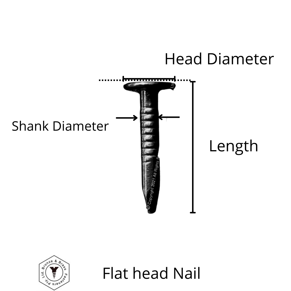 4346 - 138007 - Silicon Bronze Nail Ring Nail Flat- 3.4 x 50 mm