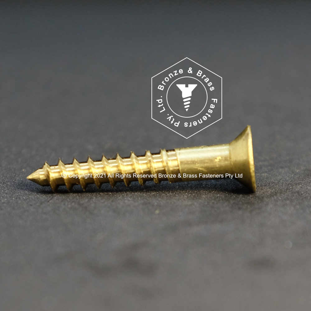 0810 - 111308 - Brass Wood Screw Square Drive Flat Head- 8g x 32mm
