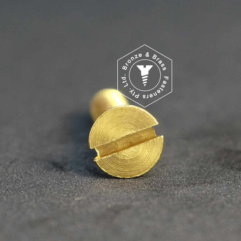 1155 - 112102 - Brass Needle Point Screw Slotted Flat Head- 10g x 32mm