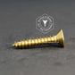 1145 - 112302 - Brass Needle Point Screw Square Drive Flat Head- 10g x 25mm