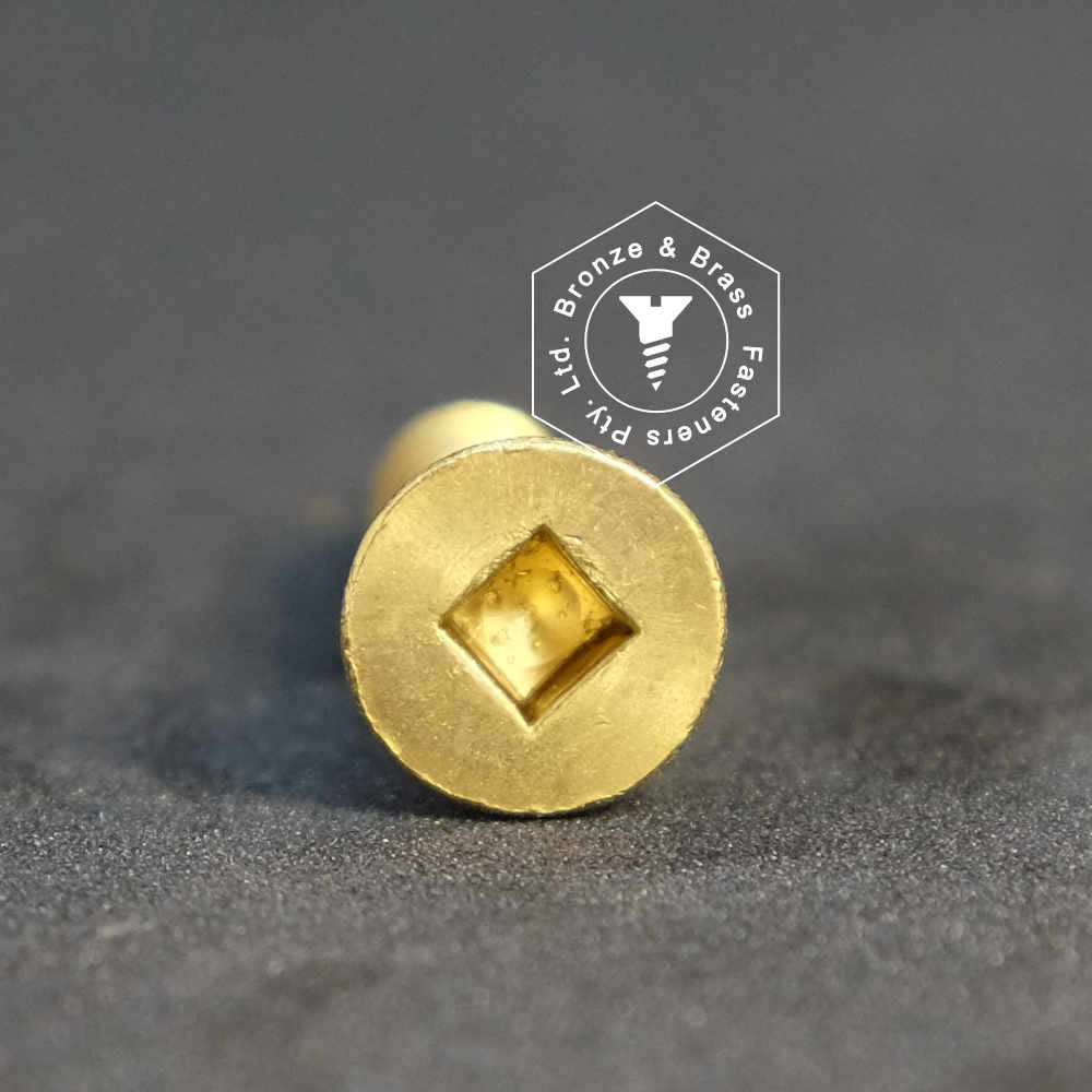 1129 - 112307 - Brass Needle Point Screw Square Drive Flat Head- 8g x 19mm