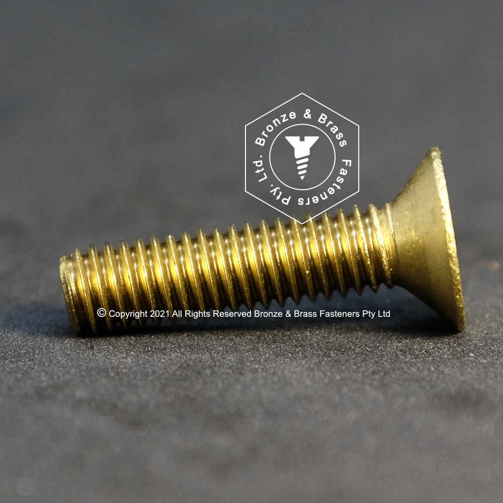 1430 - 113721 - Brass Machine Screw Hex Socket Flat Head- M6-1.0 x 25 mm