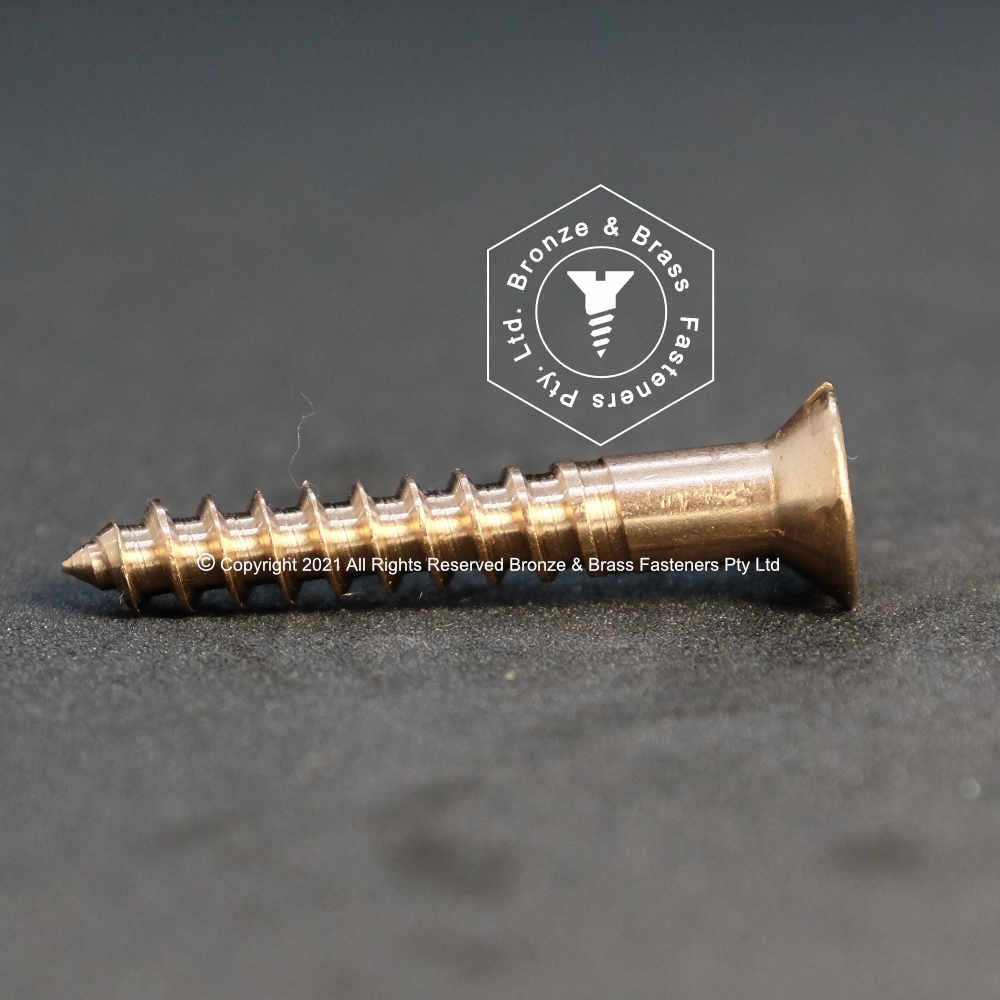 2150 - 131017 - Silicon Bronze Wood Screw Slotted Flat Head- 10g x 50mm