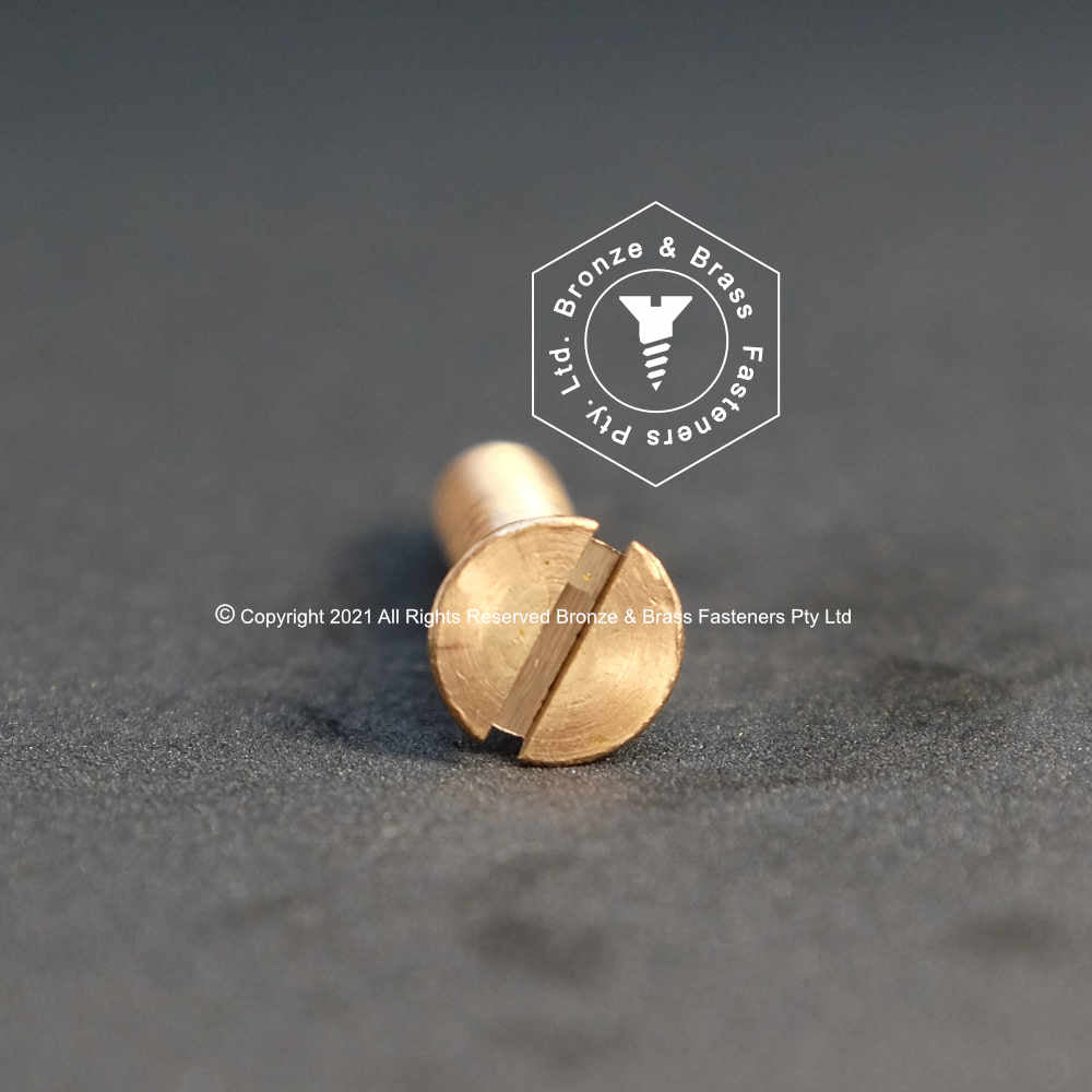 2150 - 131017 - Silicon Bronze Wood Screw Slotted Flat Head- 10g x 50mm