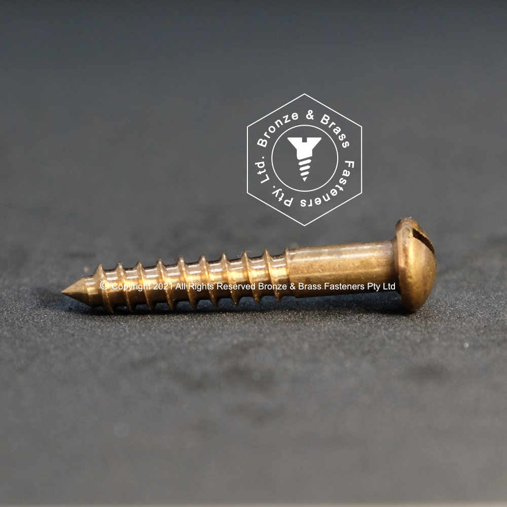2690 - 131120 - Silicon Bronze Wood Screw Slotted Round Head- 8g x 32mm