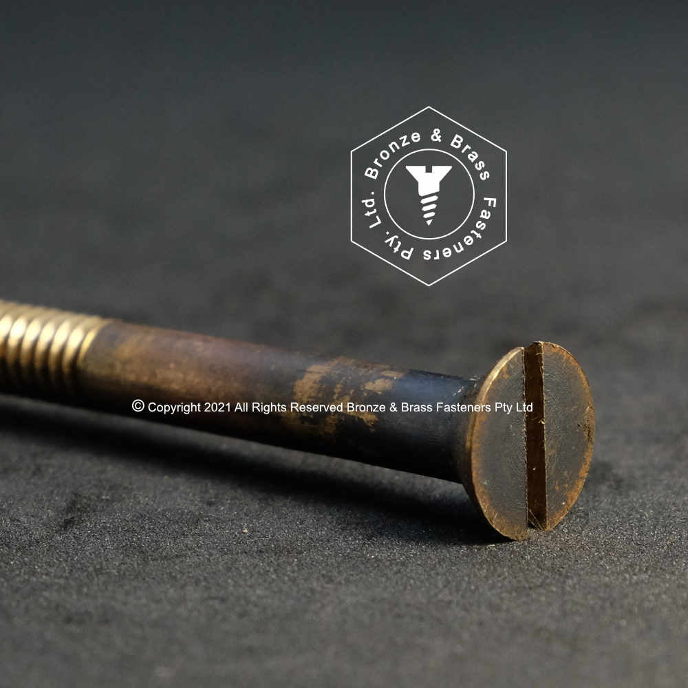 3249 - 133032 - Silicon Bronze Machine Screw Slotted Flat Head- 5/16 - 18 UNC x 5"