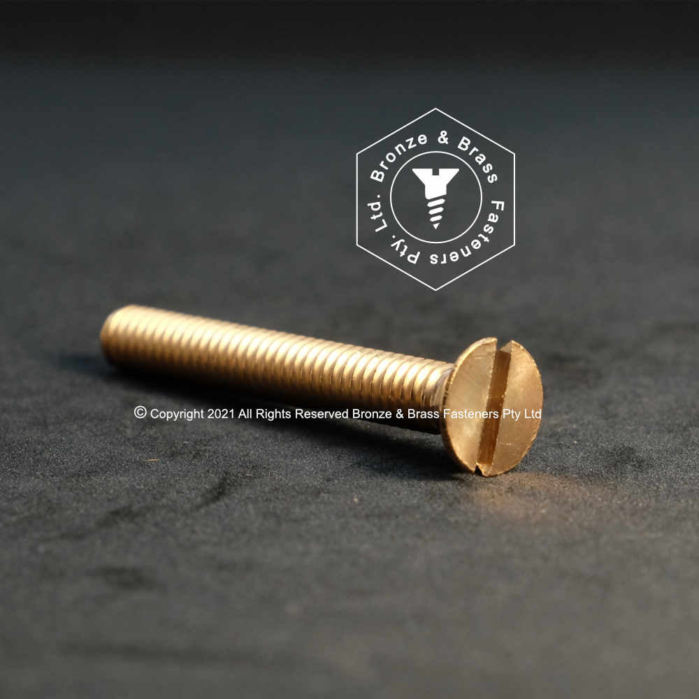 3170 - 133025 - Silicon Bronze Machine Screw Slotted Flat Head- 10 - 24 UNC (3/16") x 2"
