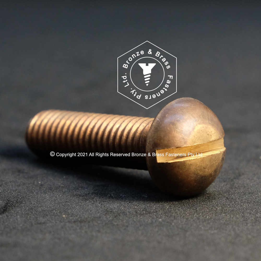 3330 - 133012 - Silicon Bronze Machine Screw Slotted Round Head- 10 - 32 UNF x 3/8"