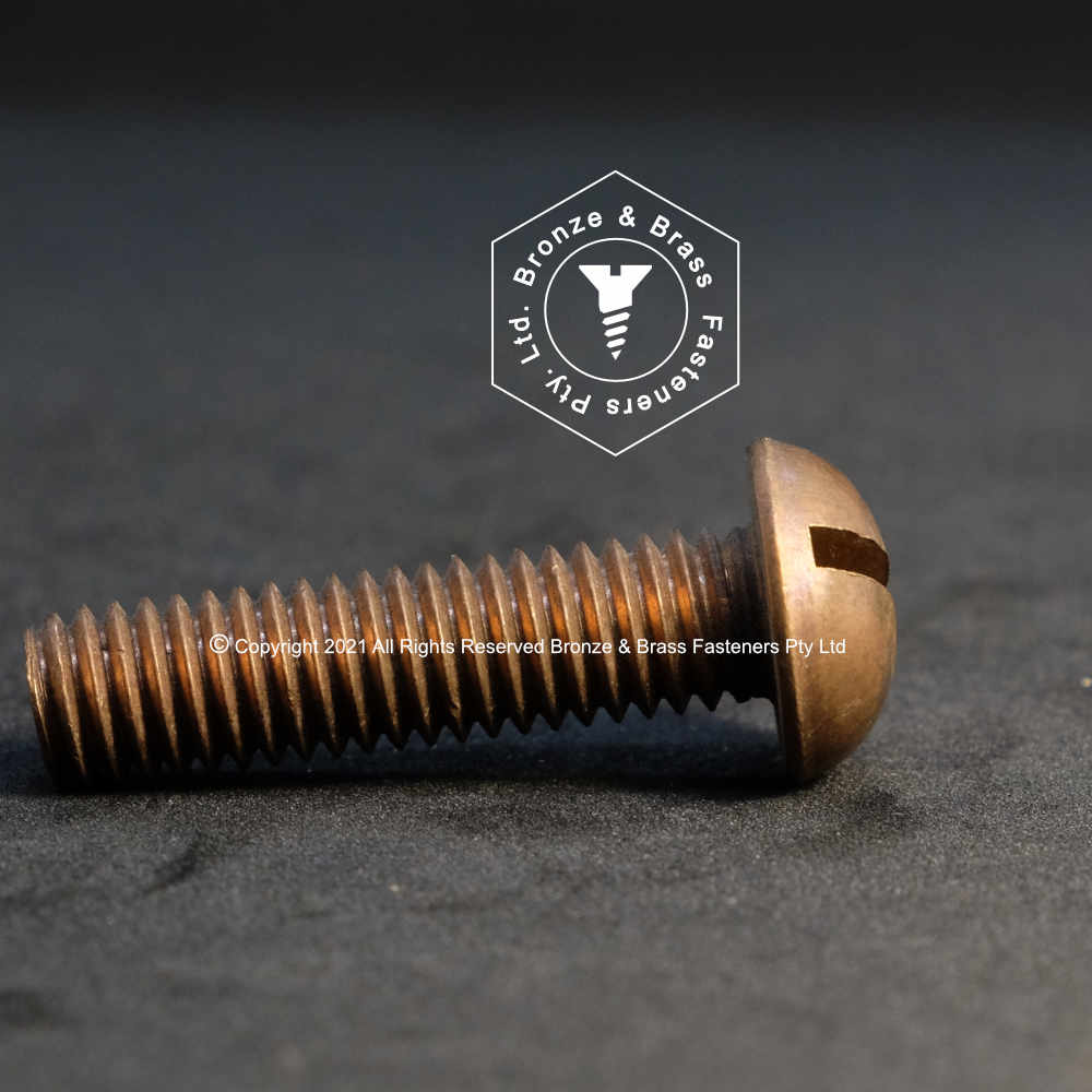 3330 - 133012 - Silicon Bronze Machine Screw Slotted Round Head- 10 - 32 UNF x 3/8"