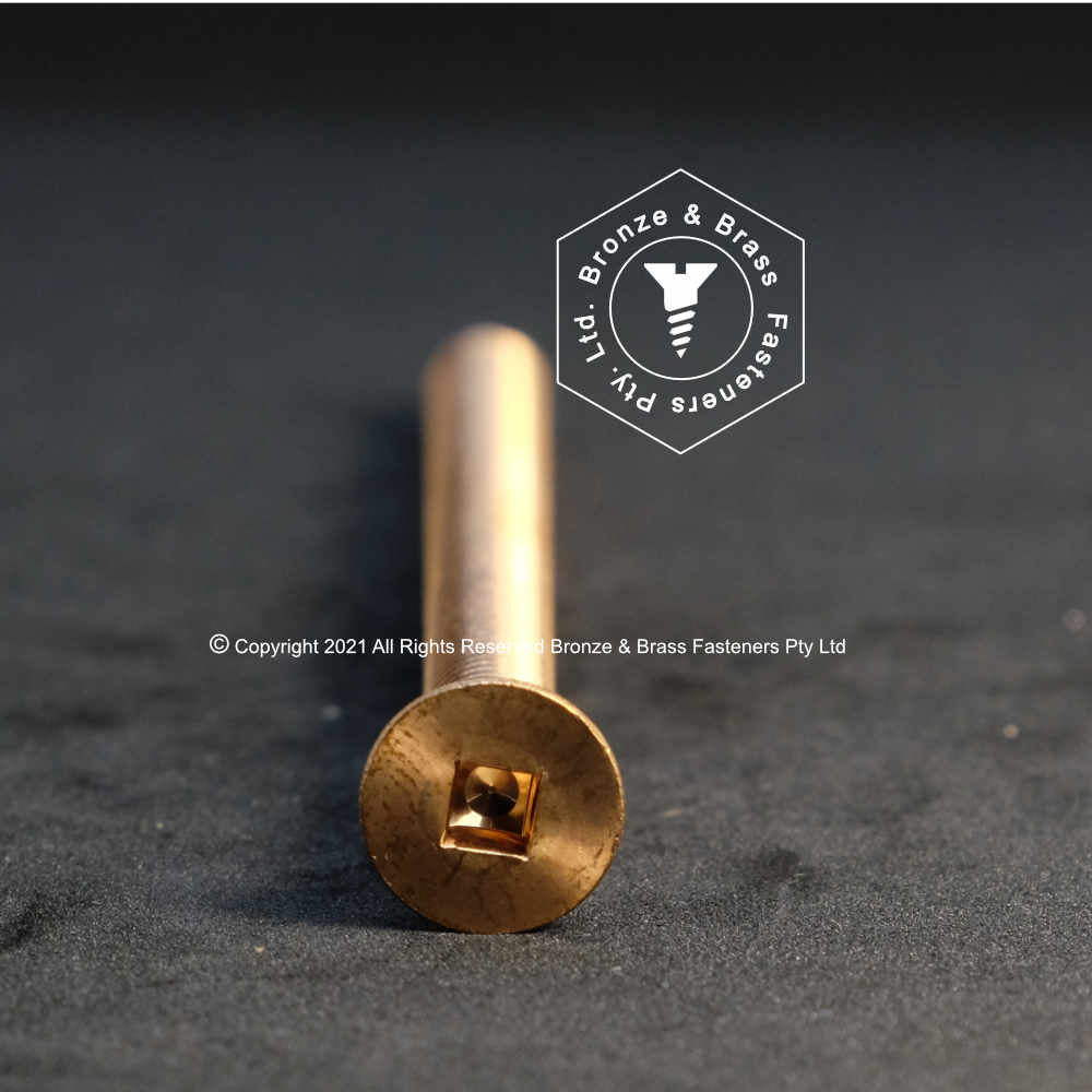 3300 - 133301 - Silicon Bronze Machine Screw Square Drive Flat Head- 1/4 - 20 UNC x 4" (T 50mm) (#3 Tip)
