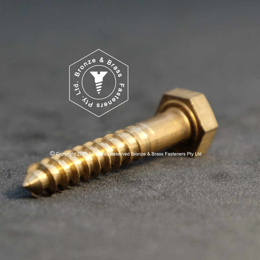 2855 - 135705 - Silicon Bronze Hex Lag Screw- 1/2" x 4" (Hex Head Woodscrew)